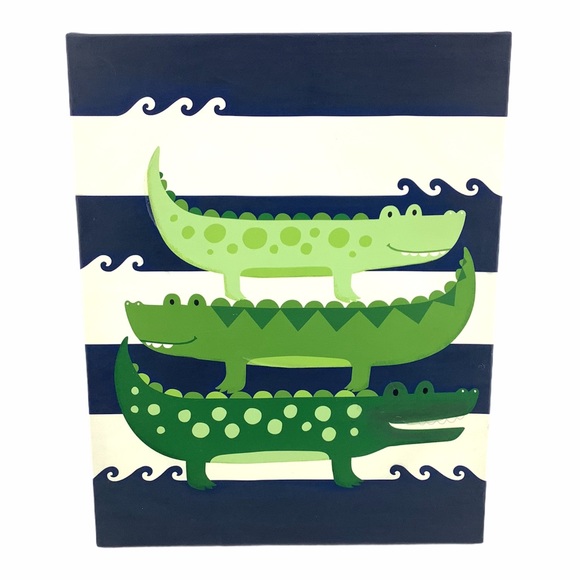 CHILDREN’S ALLIGATOR 🐊 CANVAS WALL ART - Picture 1 of 7